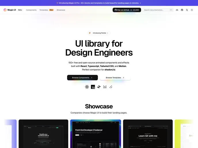 Magic UI 網站畫面